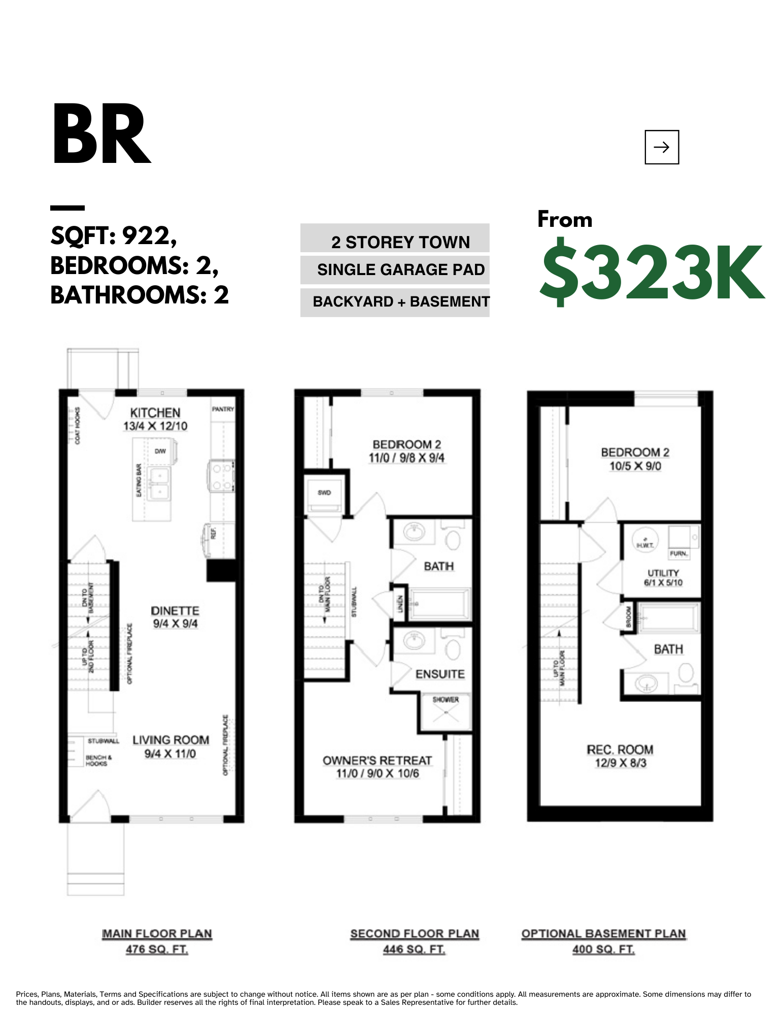 Low Fee Townhome - West Secord, Edmonton